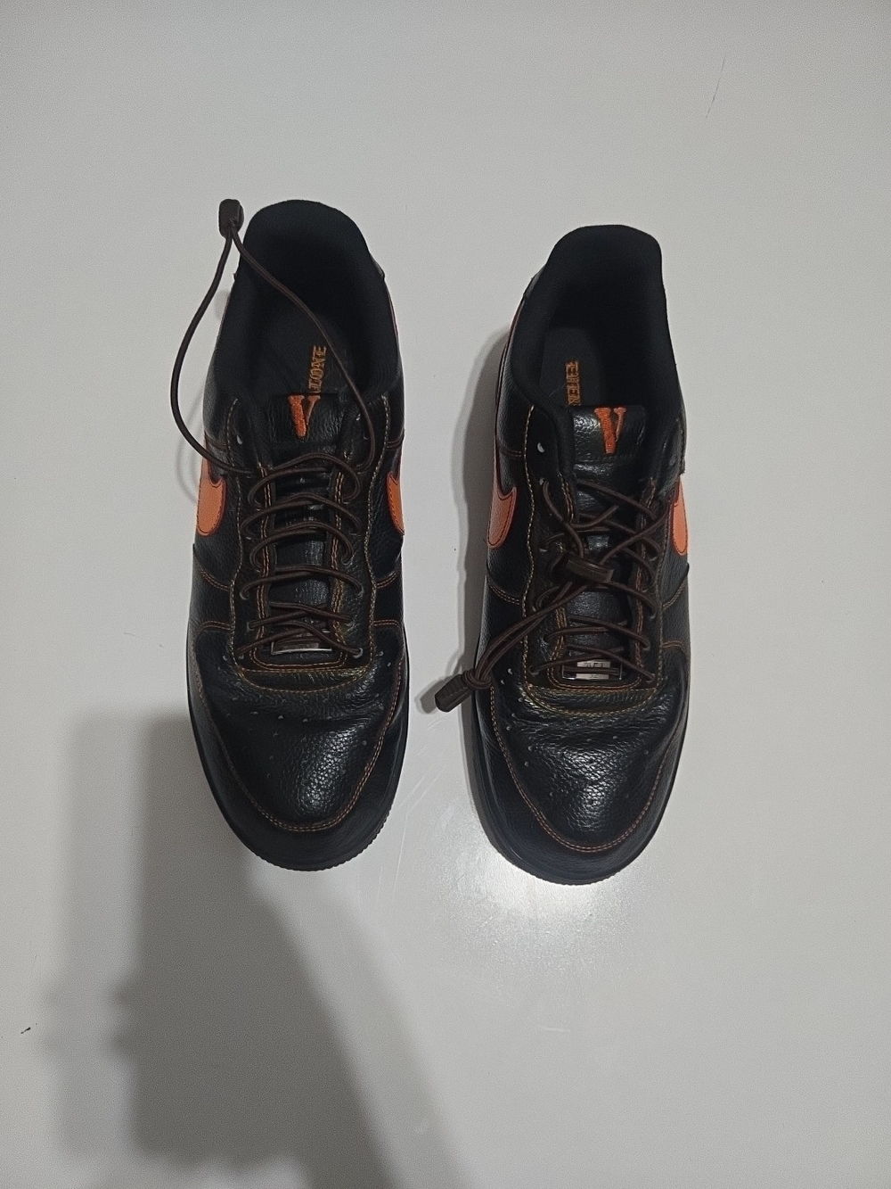 Men's Black Sneakers with Orange Trim